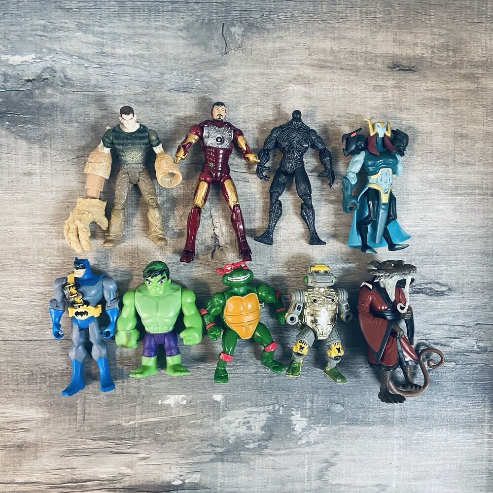 Mixed Fodder Lot Of 9 Action Figures Replacement Parts And Pieces Only